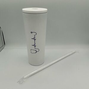 White Tumbler with Stethoscope Design New
